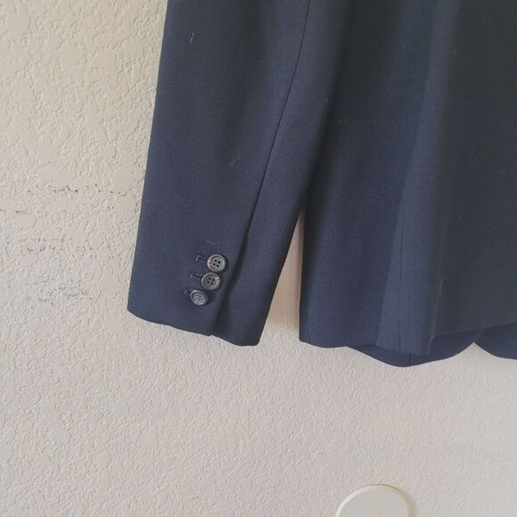 J. Crew Parke Black Blazer Size 8 Wool Blend One Button Preppy Academia Thermal - Picture 5 of 10